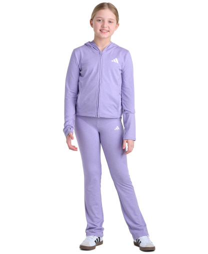 adidas Girls' 8-16 Folded Waistband Kick Flare Pants - Lilac Melange