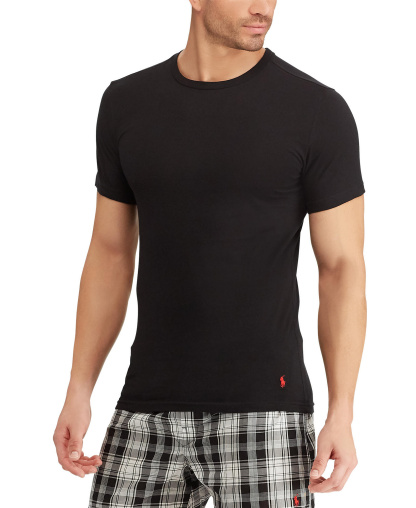 Polo Ralph Lauren Men's 3-Pack Slim Fit Crewneck Undershirt - Polo Black