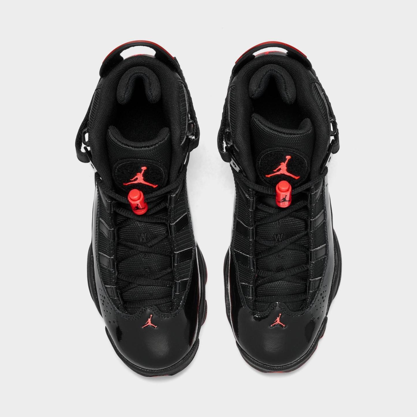 Big Kids' Jordan 6 Rings Basketball Shoes - Black/Black/Infrared 23 - view 5