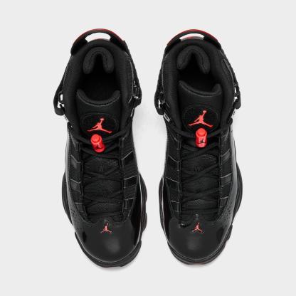 Big Kids' Jordan 6 Rings Basketball Shoes - Black/Black/Infrared 23 - view 5
