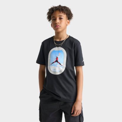 Big Kids' Jordan Plane Window Graphic T-Shirt - Black - view 1