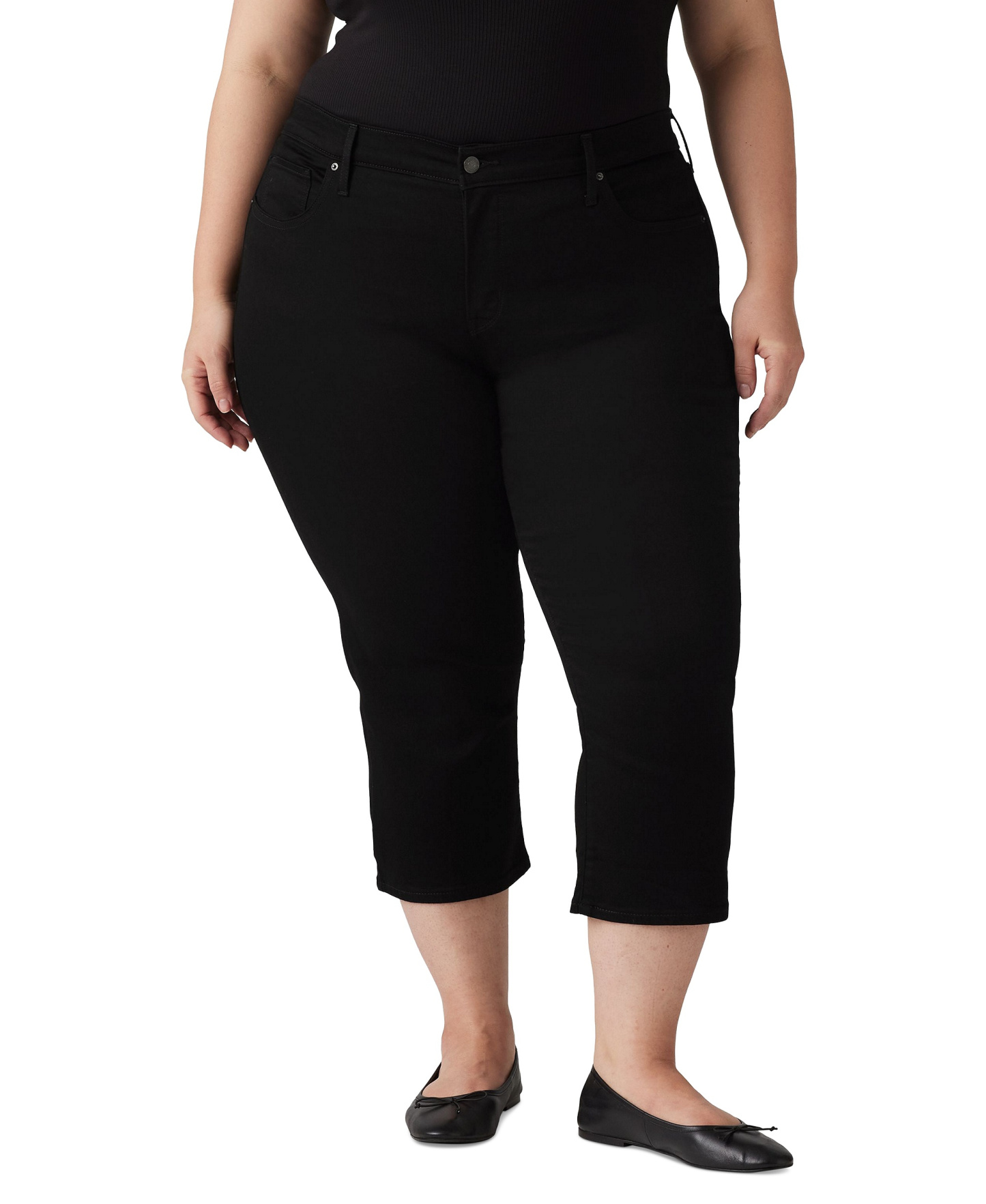 Levi's 311 Shaping Skinny Mid Rise Capri Jeans - Soft Black