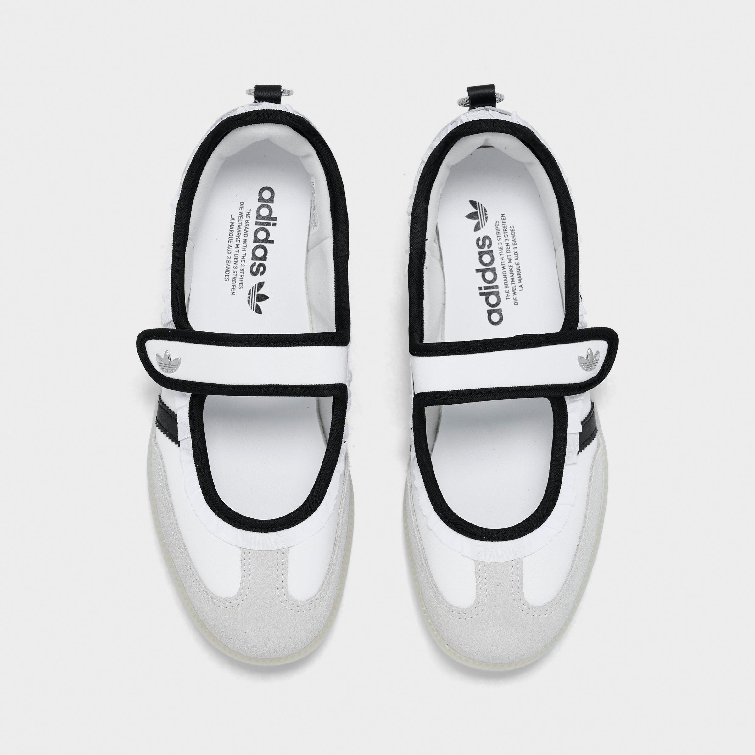 Women's adidas Originals Samba Jane Casual Shoes - Part 2 - Cloud White/Core Black/Silver Metallic - Top view