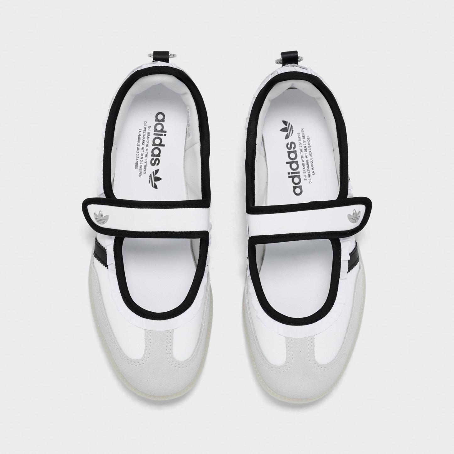 Women's adidas Originals Samba Jane Casual Shoes - Part 2 - Cloud White/Core Black/Silver Metallic - Top view
