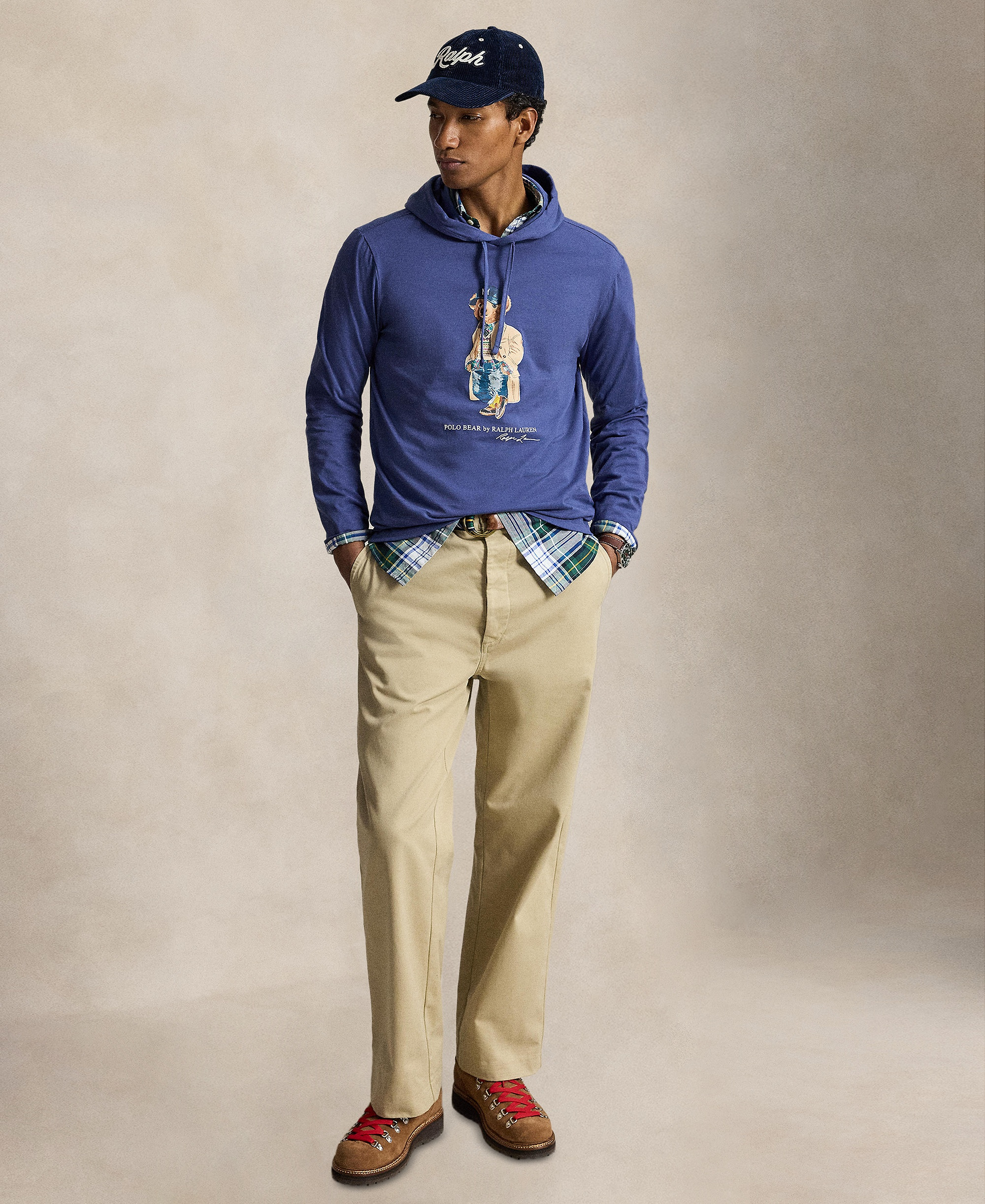 Polo Ralph Lauren Men's Polo Bear Jersey Hooded Sweatshirt - Light Navy
