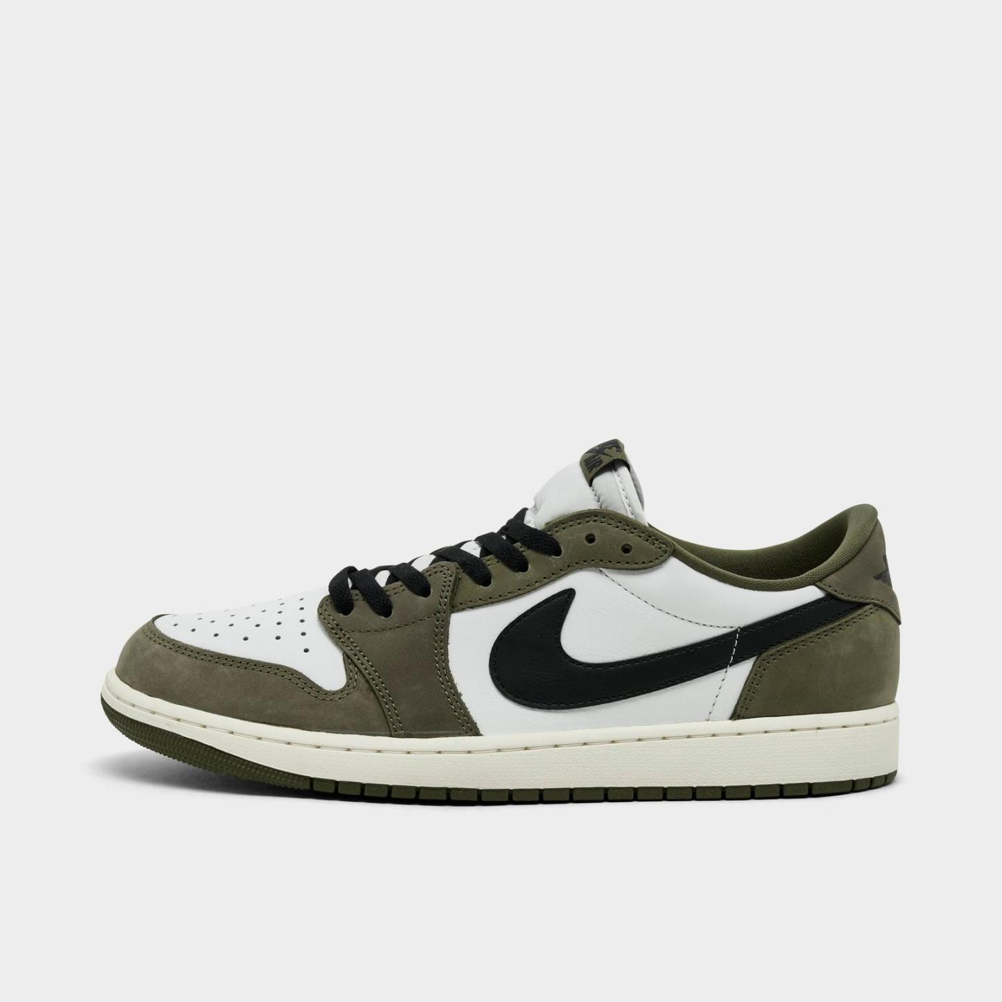Men's Air Jordan Retro 1 Low OG Casual Shoes - Medium Olive/Black/Summit White/Sail - view 1