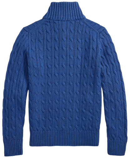 Polo Ralph Lauren Big Boys Cable-Knit Cotton Quarter-Zip Sweater - Dusty Azure