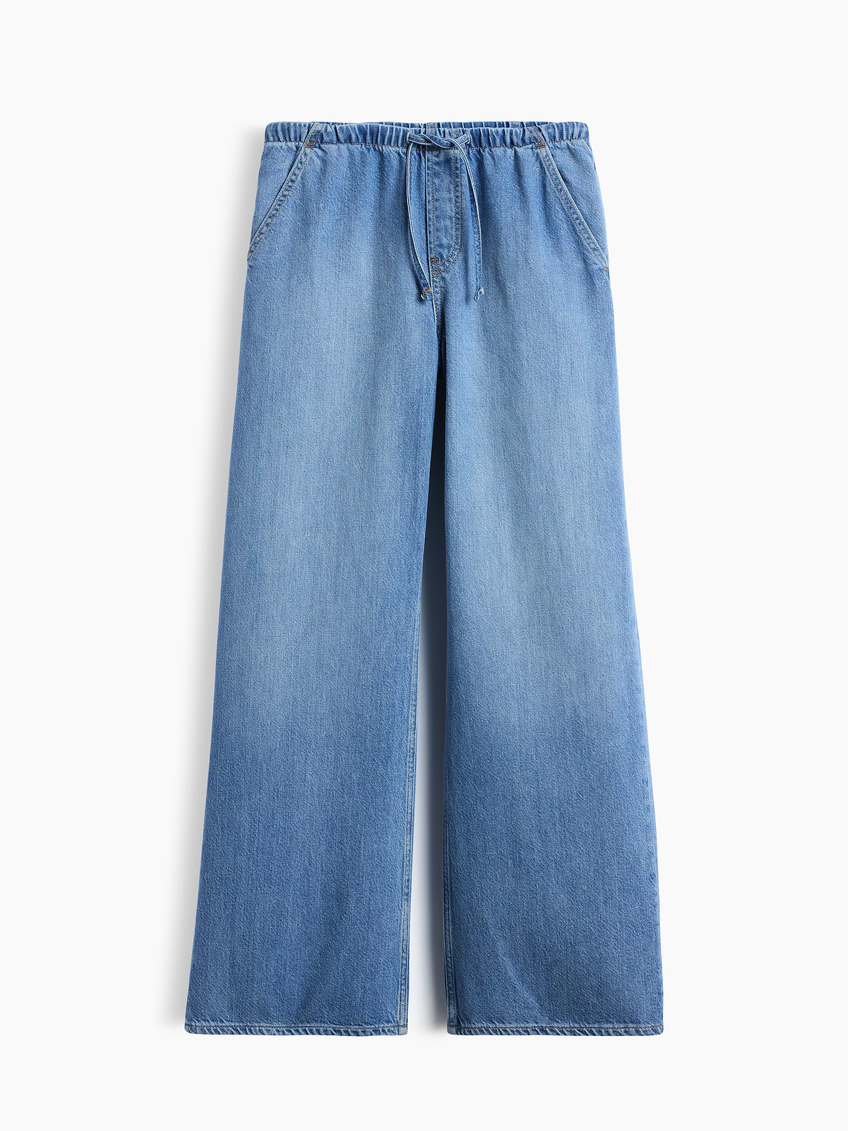 Low Rise UltraSoft Stride Easy Wide-Leg Jeans - Light wash