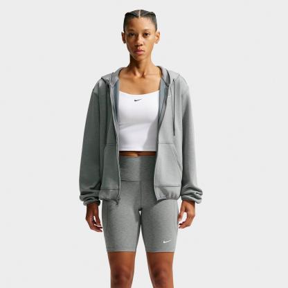 Women's Nithtke Studio Fleece Sport Dri-FIT Full-Zip Hoodie - Smoke Grey/Heather/White