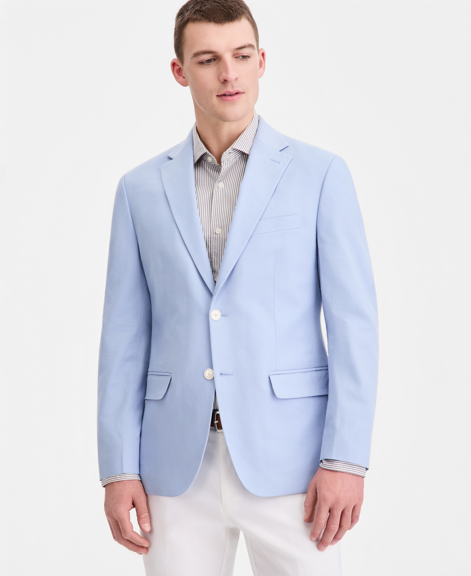 Tommy Hilfiger Men's Modern-Fit Linen Blend Blazer - LIGHT BLUE