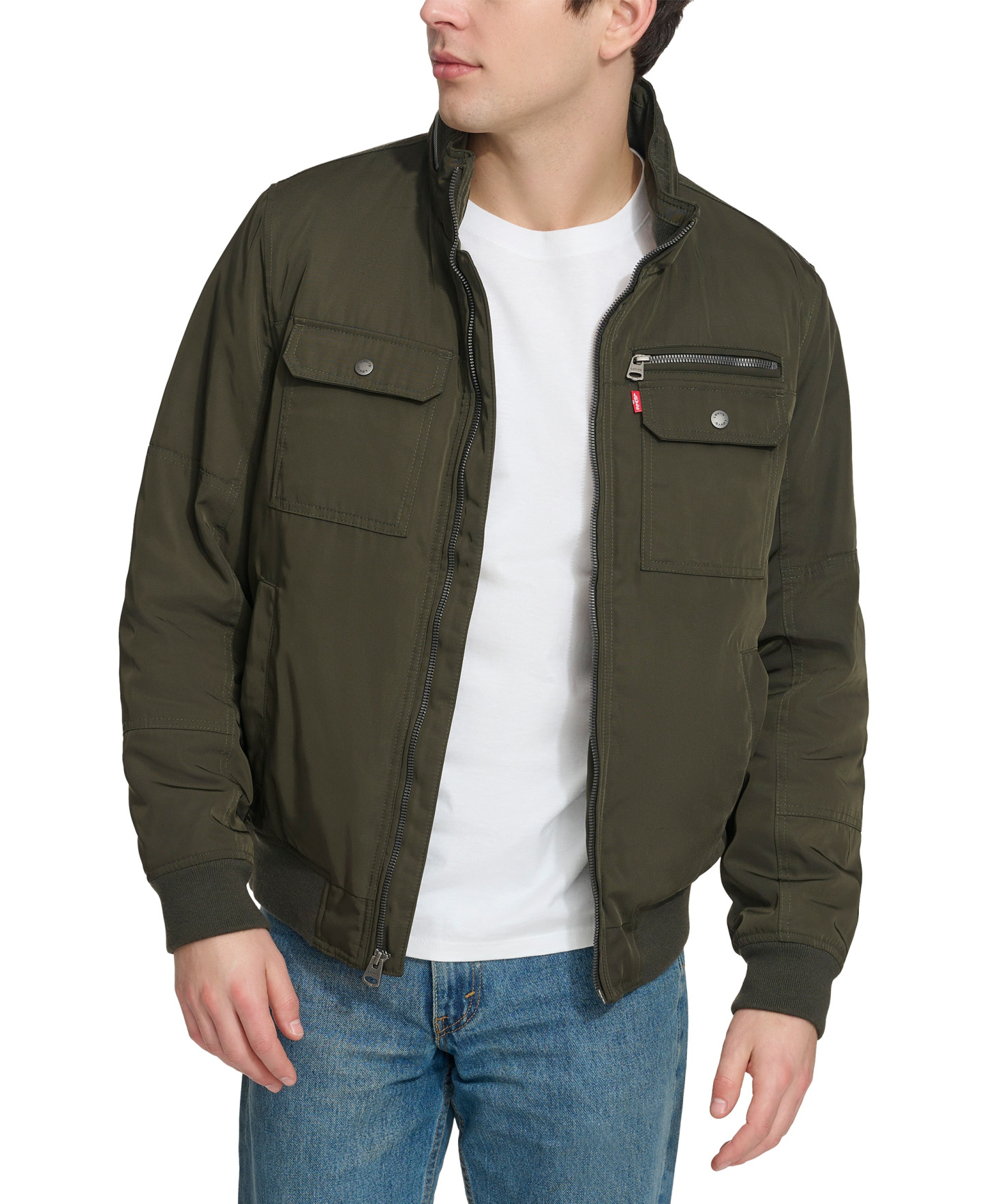 Levi's Men's Twill Stand-Collar Jacket - Army Green