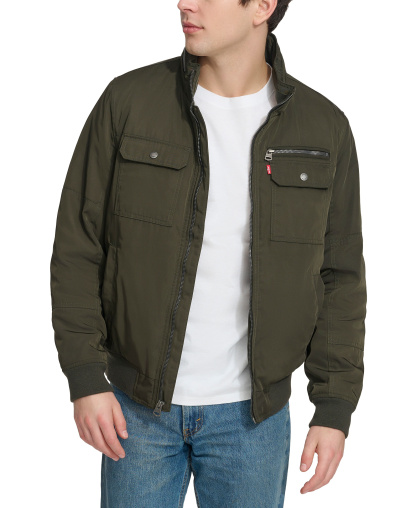 Levi's Men's Twill Stand-Collar Jacket - Army Green