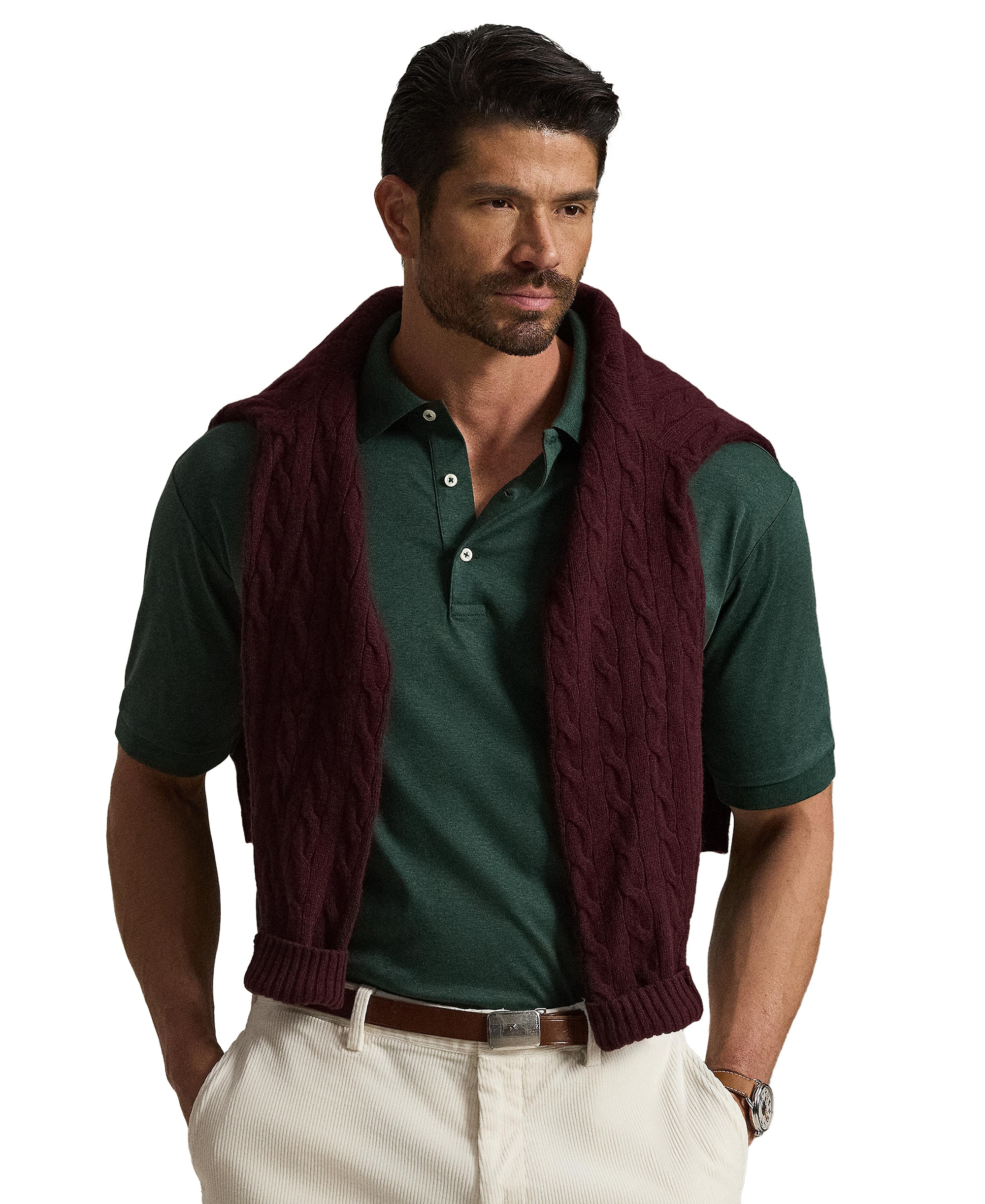 Polo Ralph Lauren Men's Big & Tall Solid Polo Shirt - Scotch Pine Heather