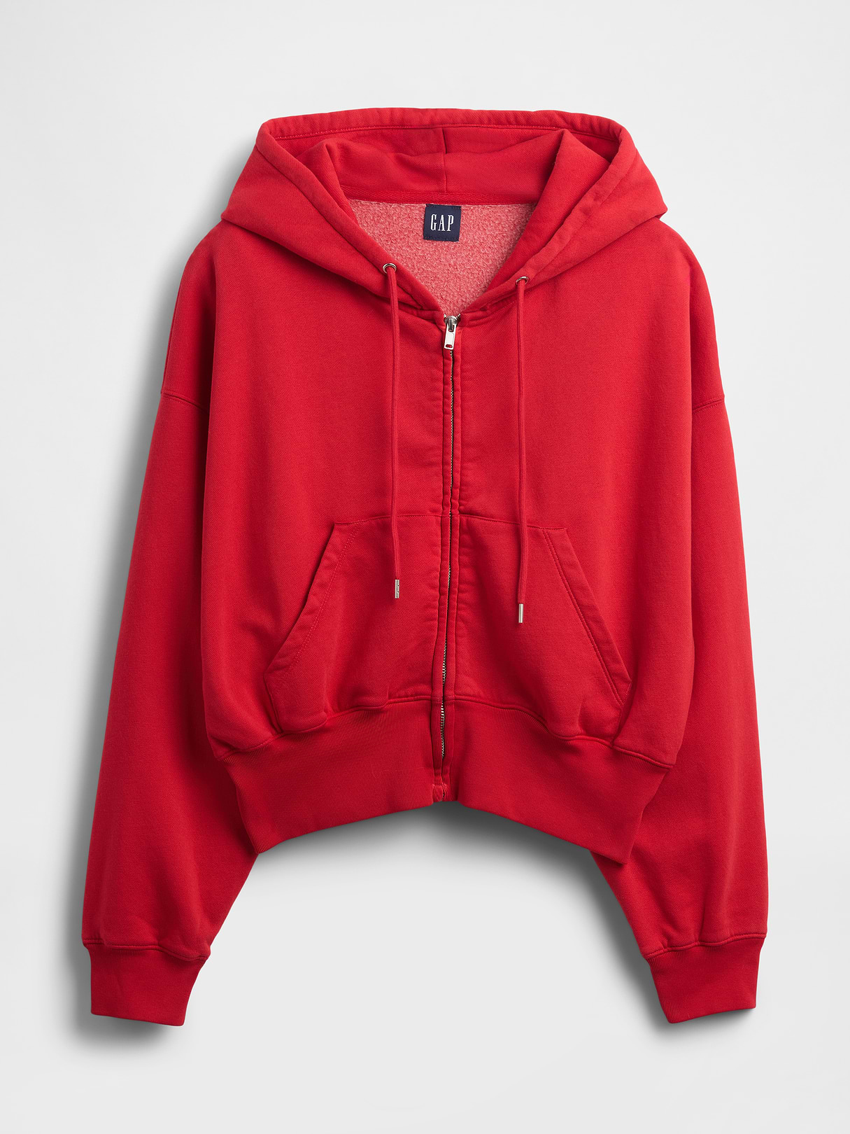 VintageSoft Wedge Zip Hoodie - Modern red