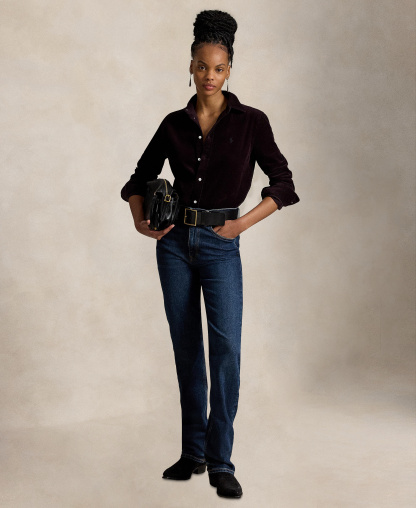 Polo Ralph Lauren Women's Classic-Fit Cotton Corduroy Shirt - Midnight Merlot