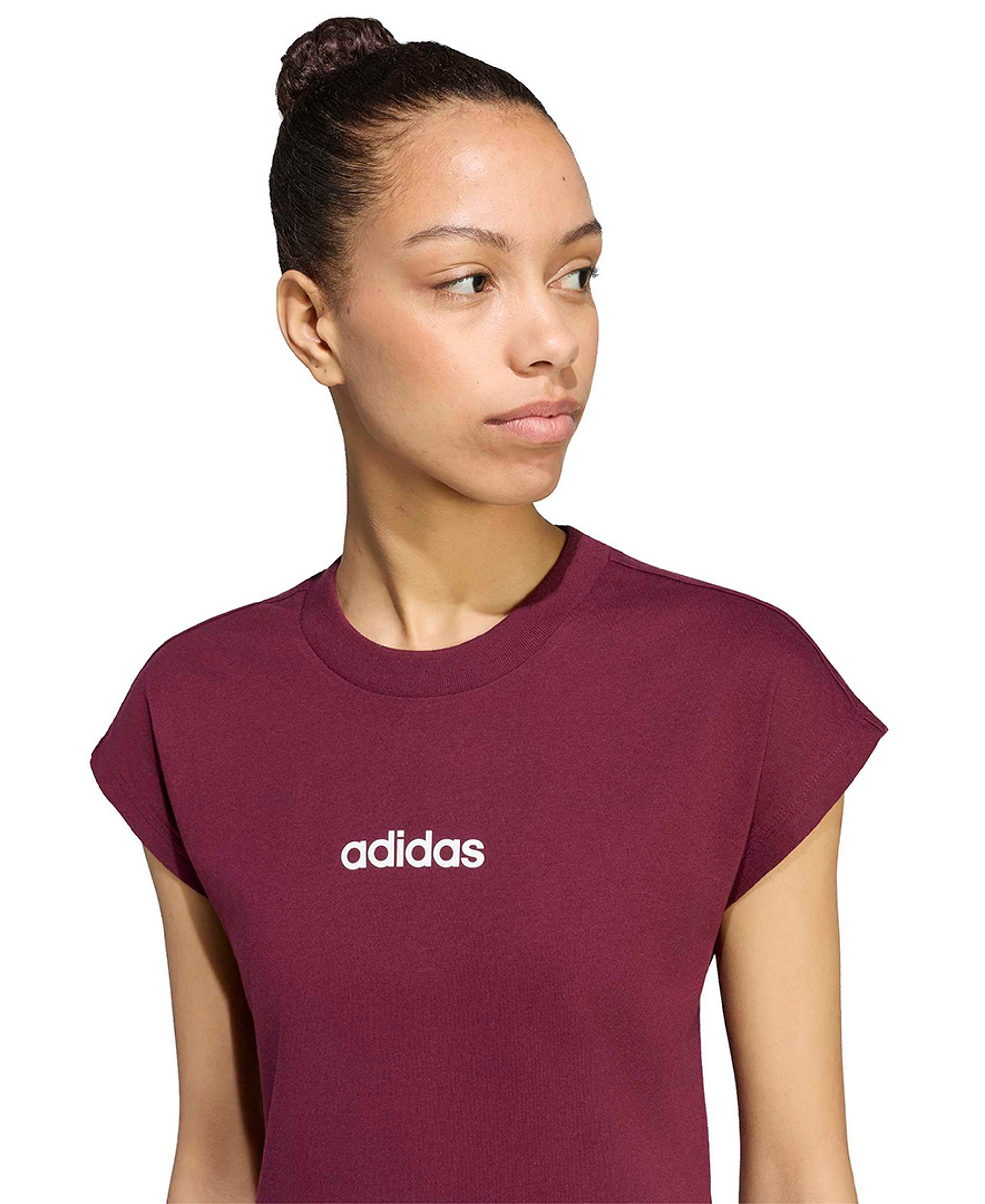 adidas Women's Essentials Linear Cotton T-Shirt - Black/white