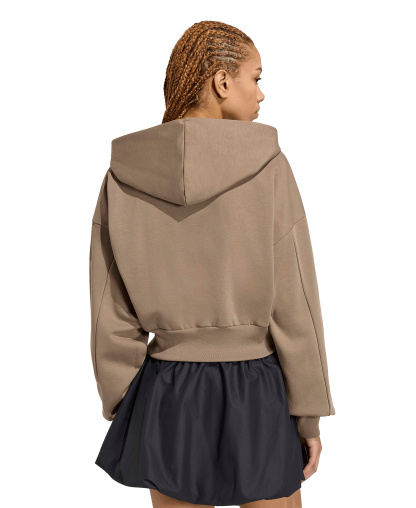 adidas Women's Essentials Contemporary Fleece Full-Zip Hooded Jacket - Khaki Six