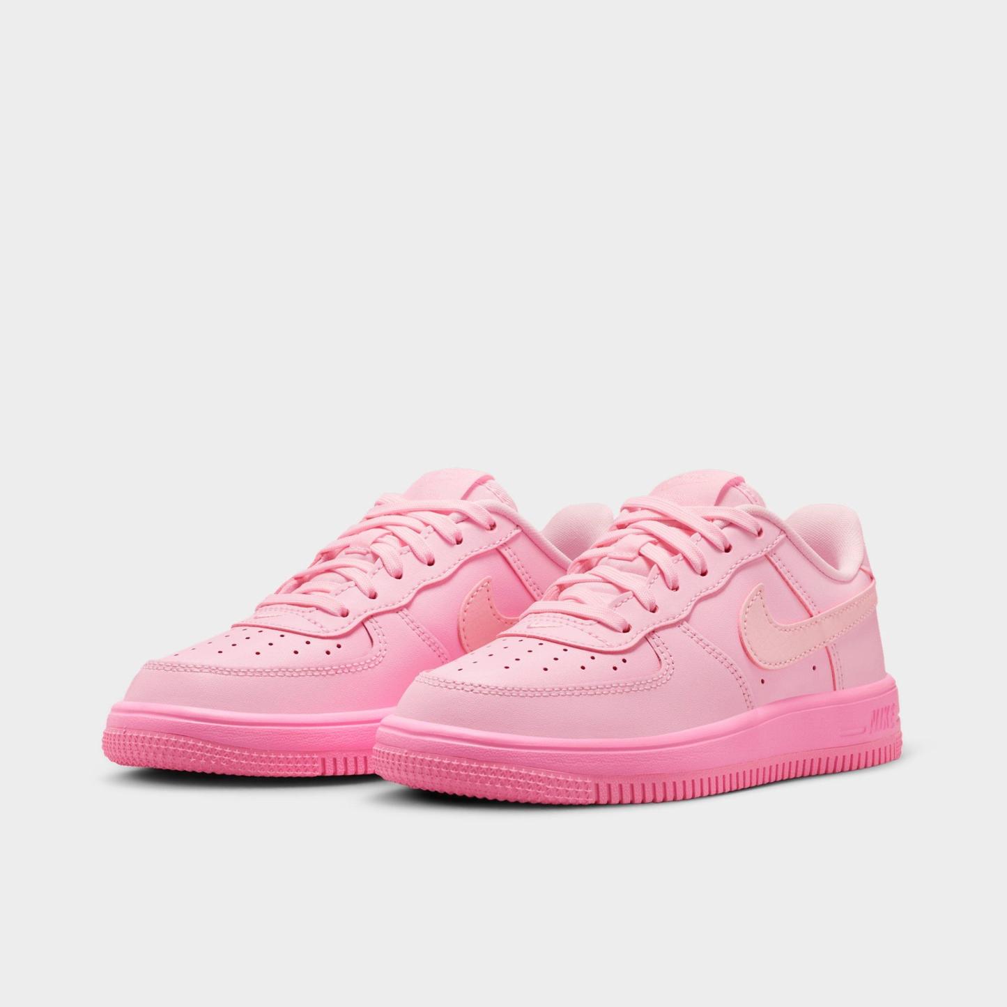 Little Kids' Nithtke Force 1 Casual Shoes - Part 1 - Pink Foam/Pink Rise - Both shoes facing left