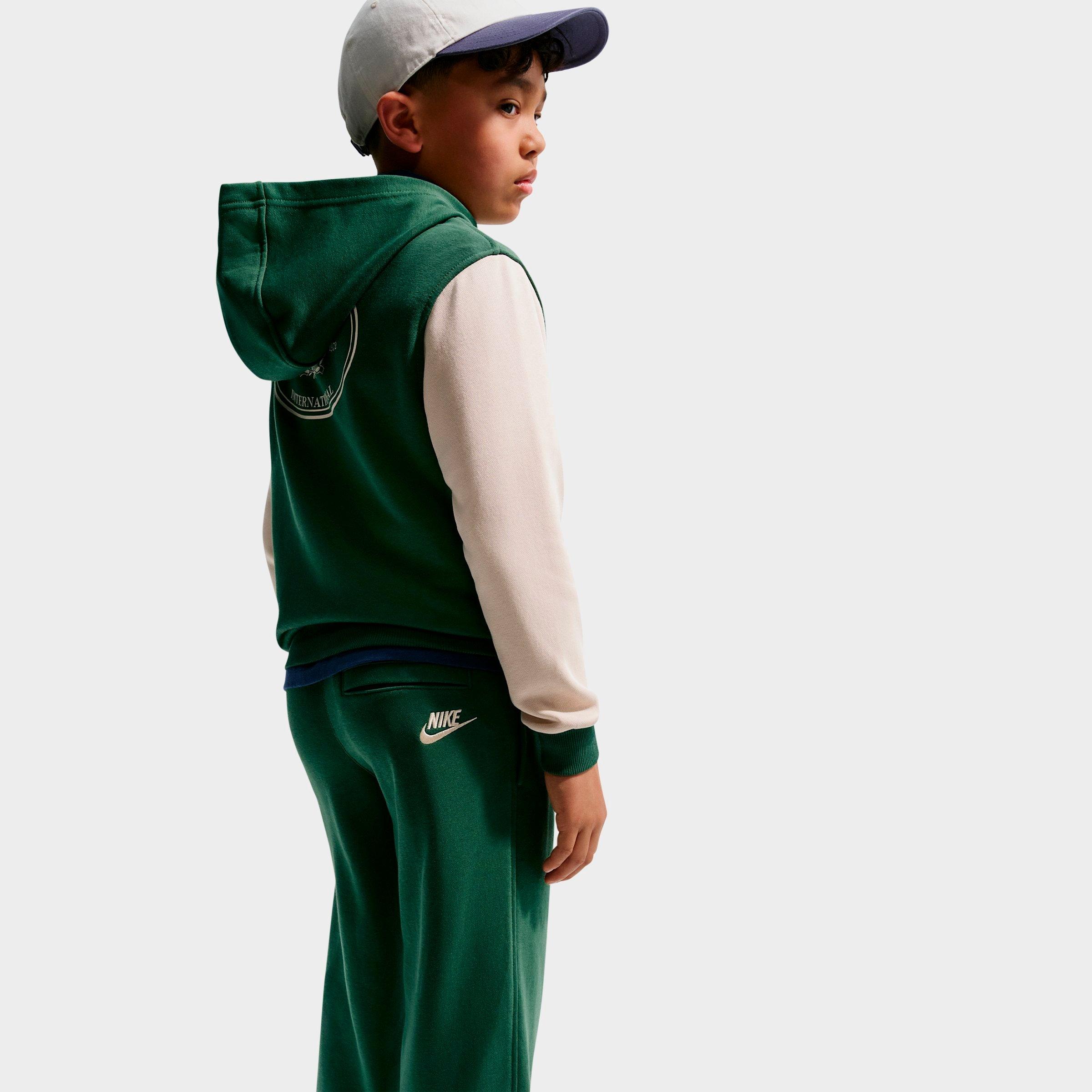 Big Kids' Nithtke Sportswear Club French Terry Open-Hem Pants - Fir/Sanddrift