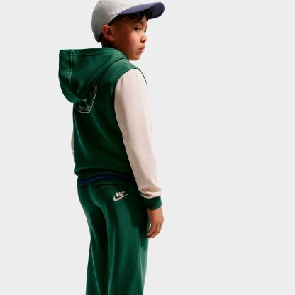 Big Kids' Nithtke Sportswear Club French Terry Open-Hem Pants - Fir/Sanddrift