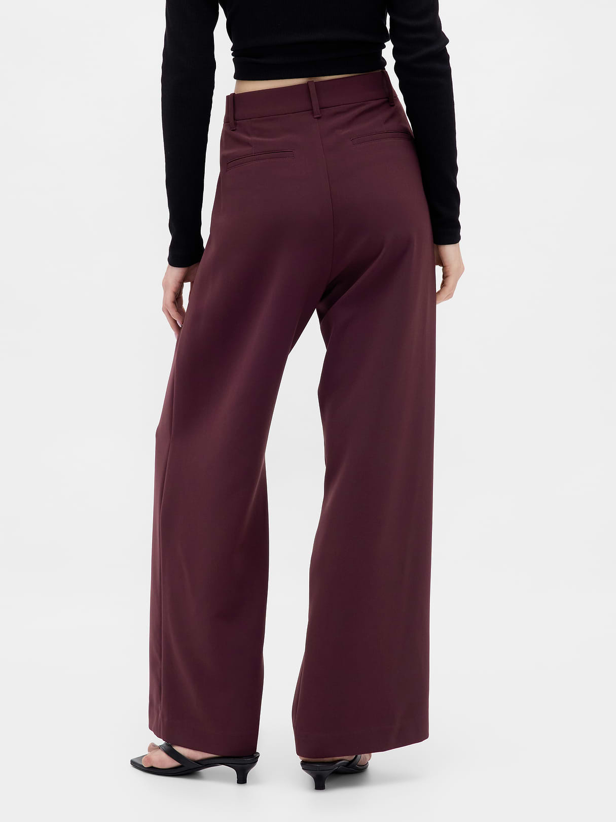 365 High Rise Pleated Trousers - Bordeaux purple