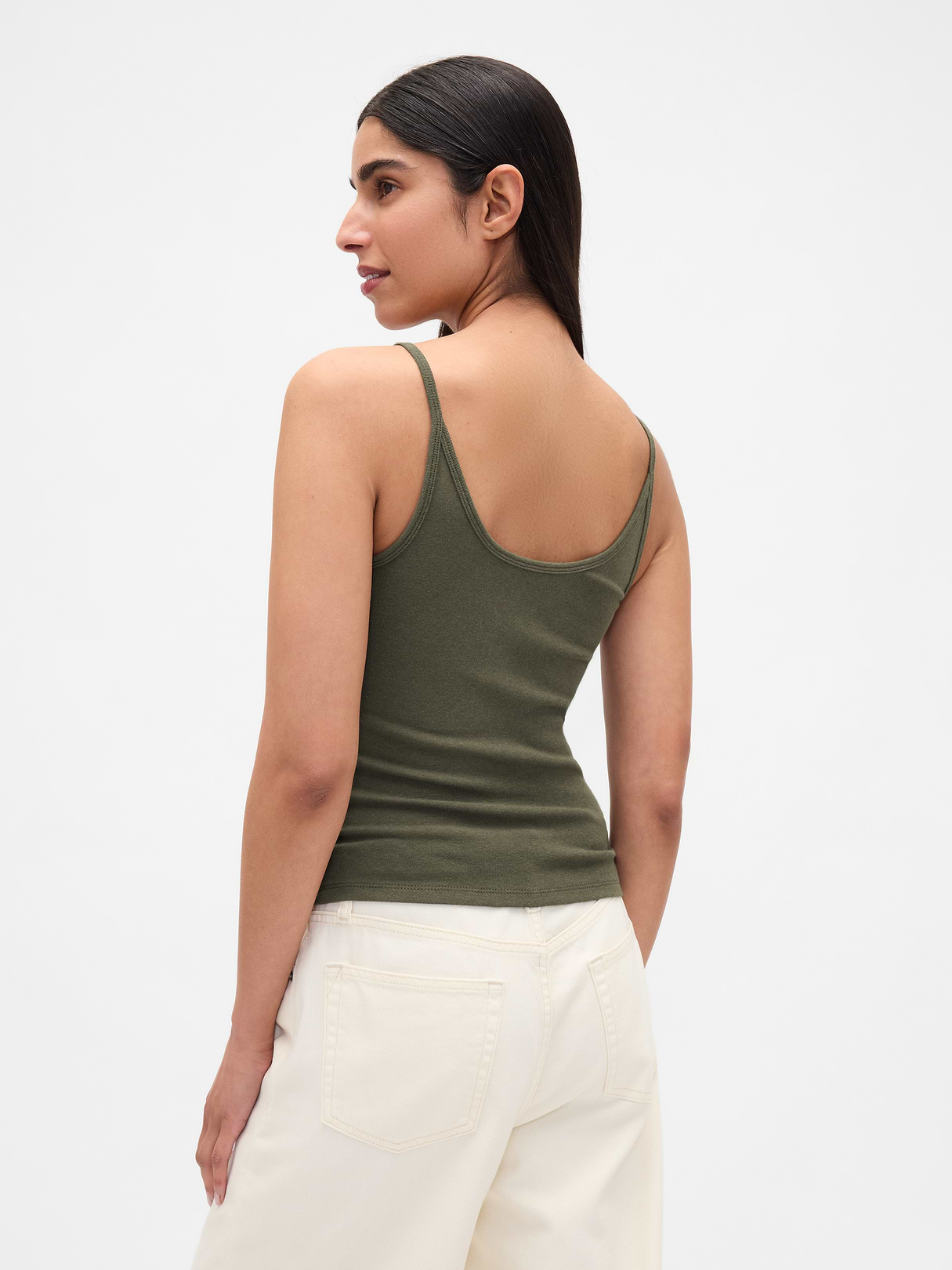 Modern Crop Cami - Black moss green