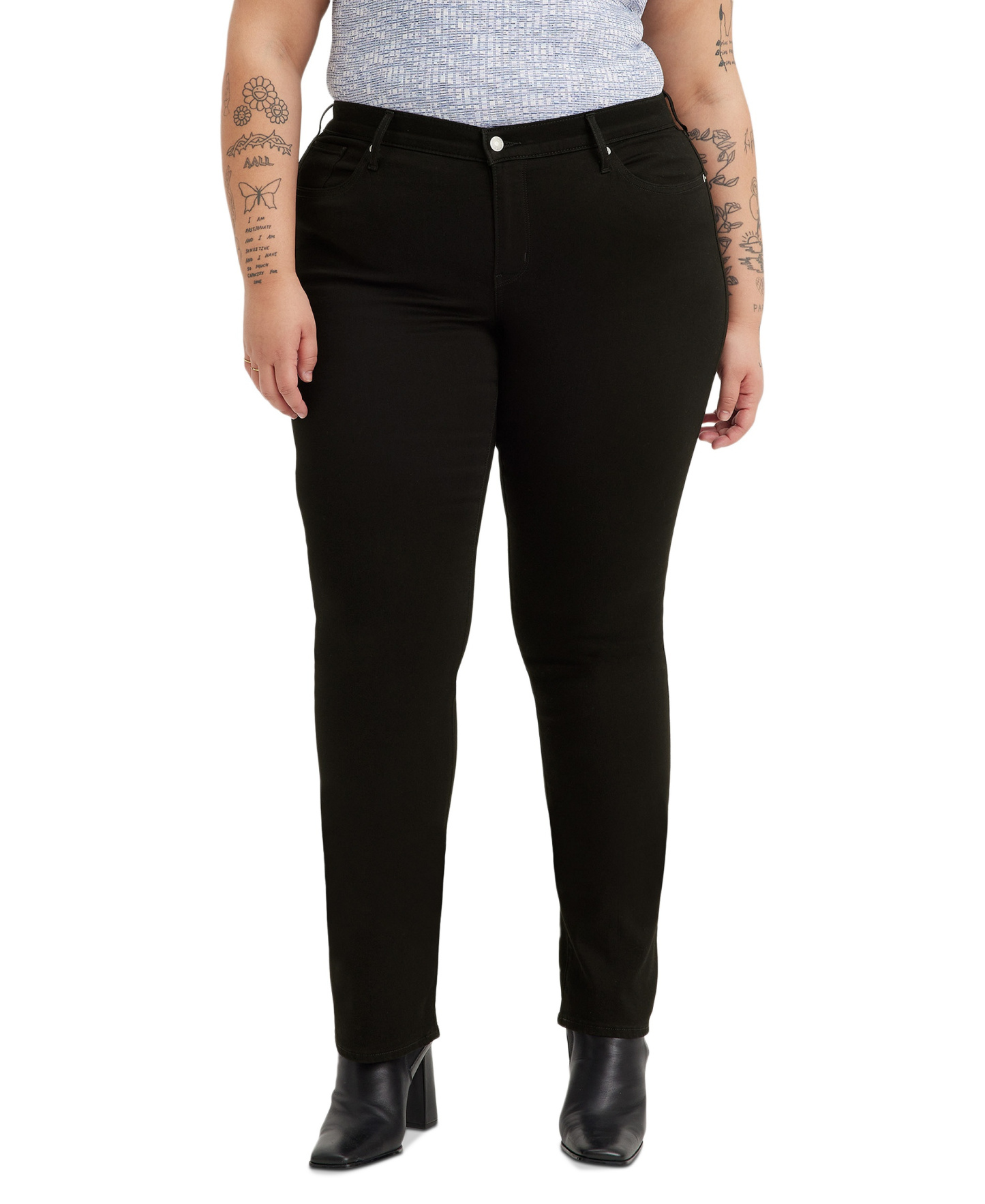 Levi's Women's 314 Shaping Slimming Straight Leg Mid-Rise Jeans - Soft Black