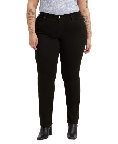 Levi's Women's 314 Shaping Slimming Straight Leg Mid-Rise Jeans - Soft Black