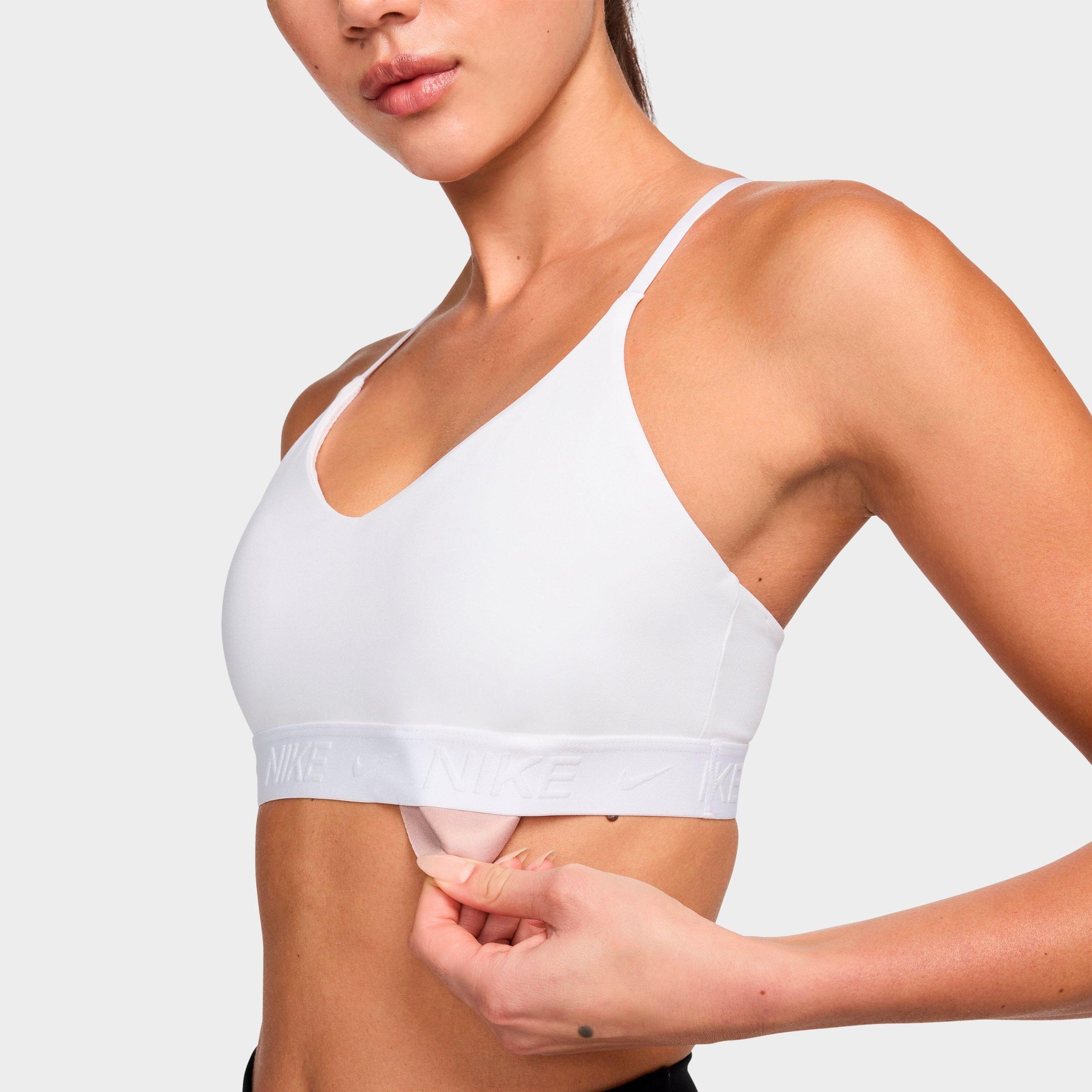 Women's Nithtke Dri-FIT Indy Light Support Padded Adjustable Sports Bra - White/Stone Mauve