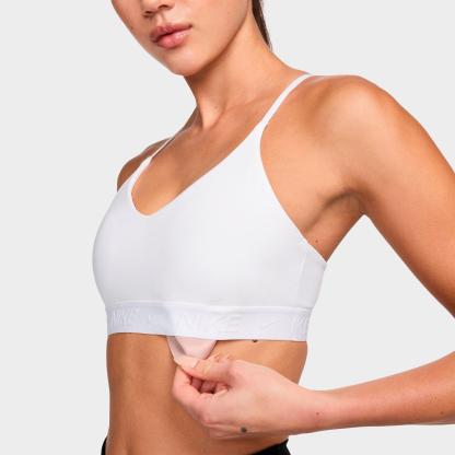 Women's Nithtke Dri-FIT Indy Light Support Padded Adjustable Sports Bra - White/Stone Mauve