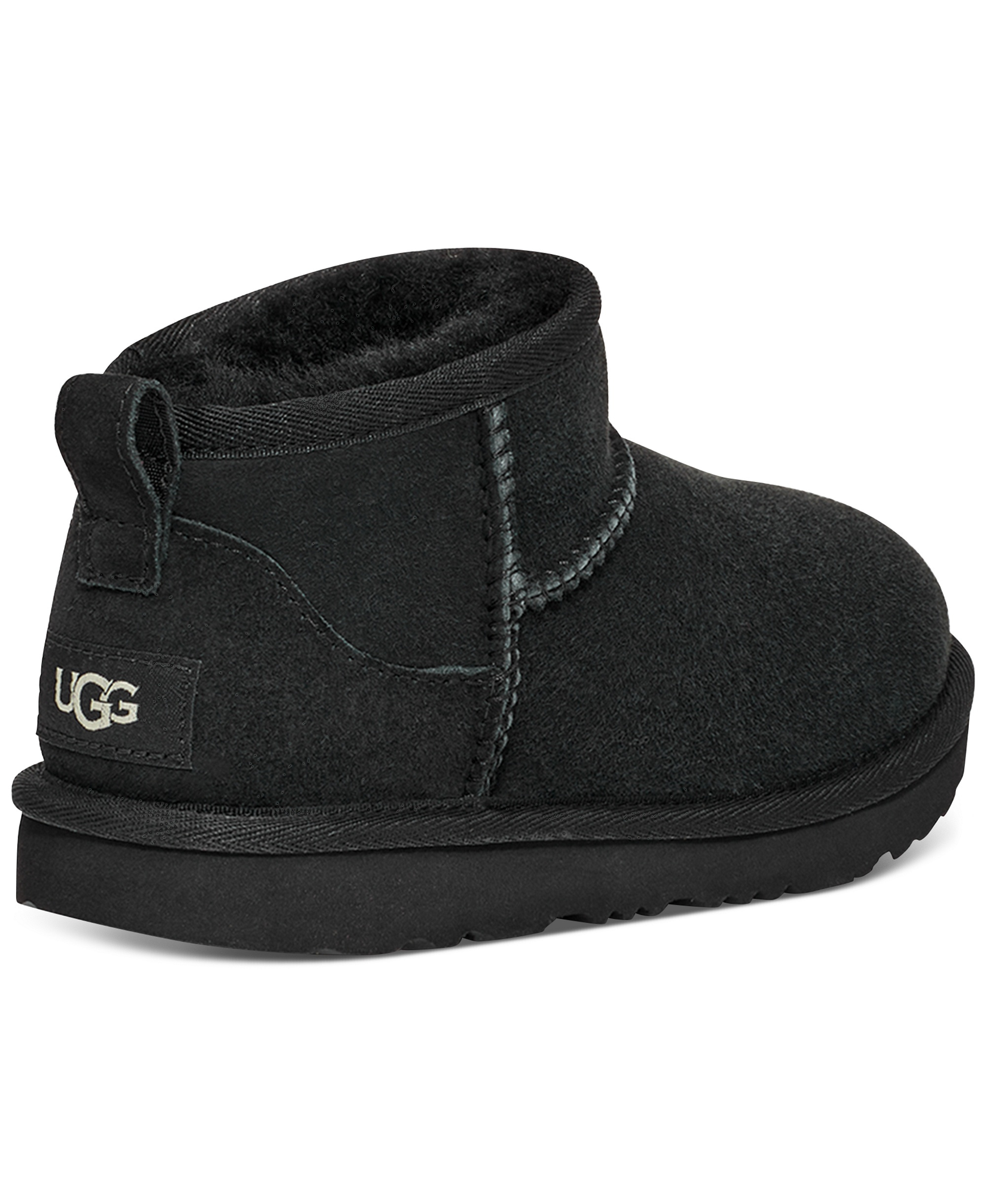 UGG® Kids Classic Ultra Mini Twinface Sheepskin Booties - Black