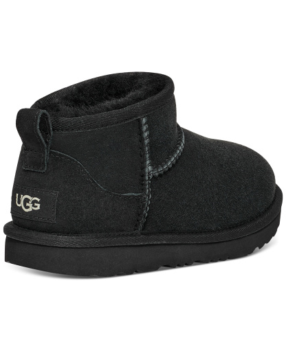 UGG® Kids Classic Ultra Mini Twinface Sheepskin Booties - Black