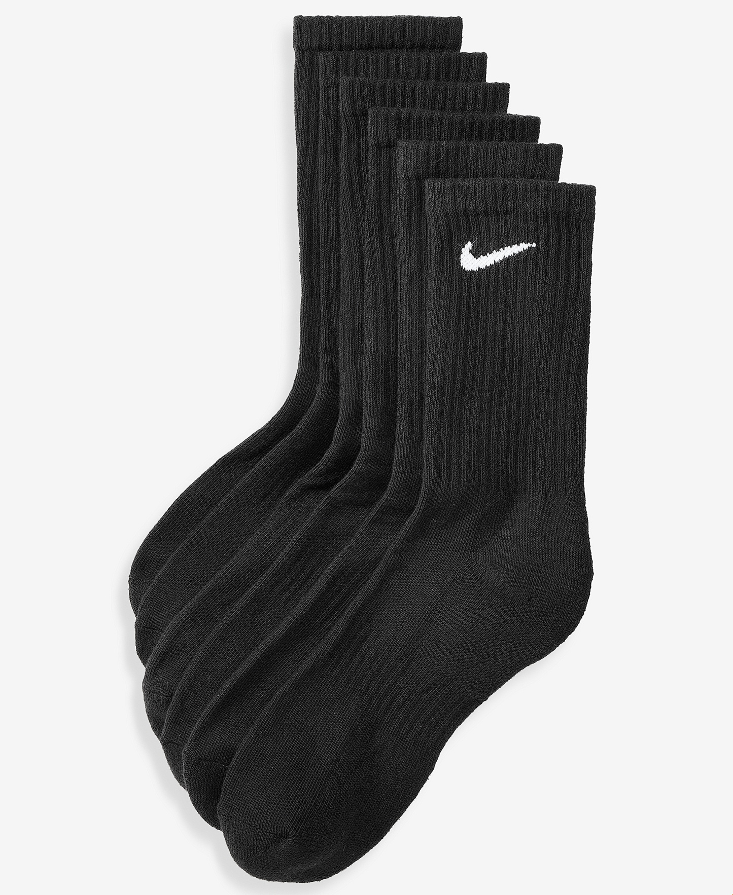 Nike Unisex Everyday Cushioned Cotton Crew Socks, 6-Pack - Black