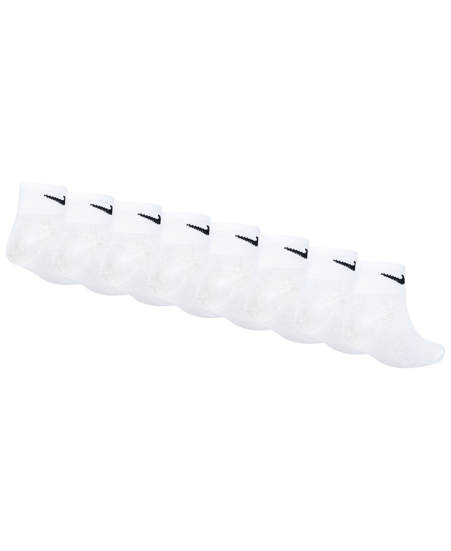 Nike Boys' and Girls' 5-7 Ankle Socks, 8-Pack - White