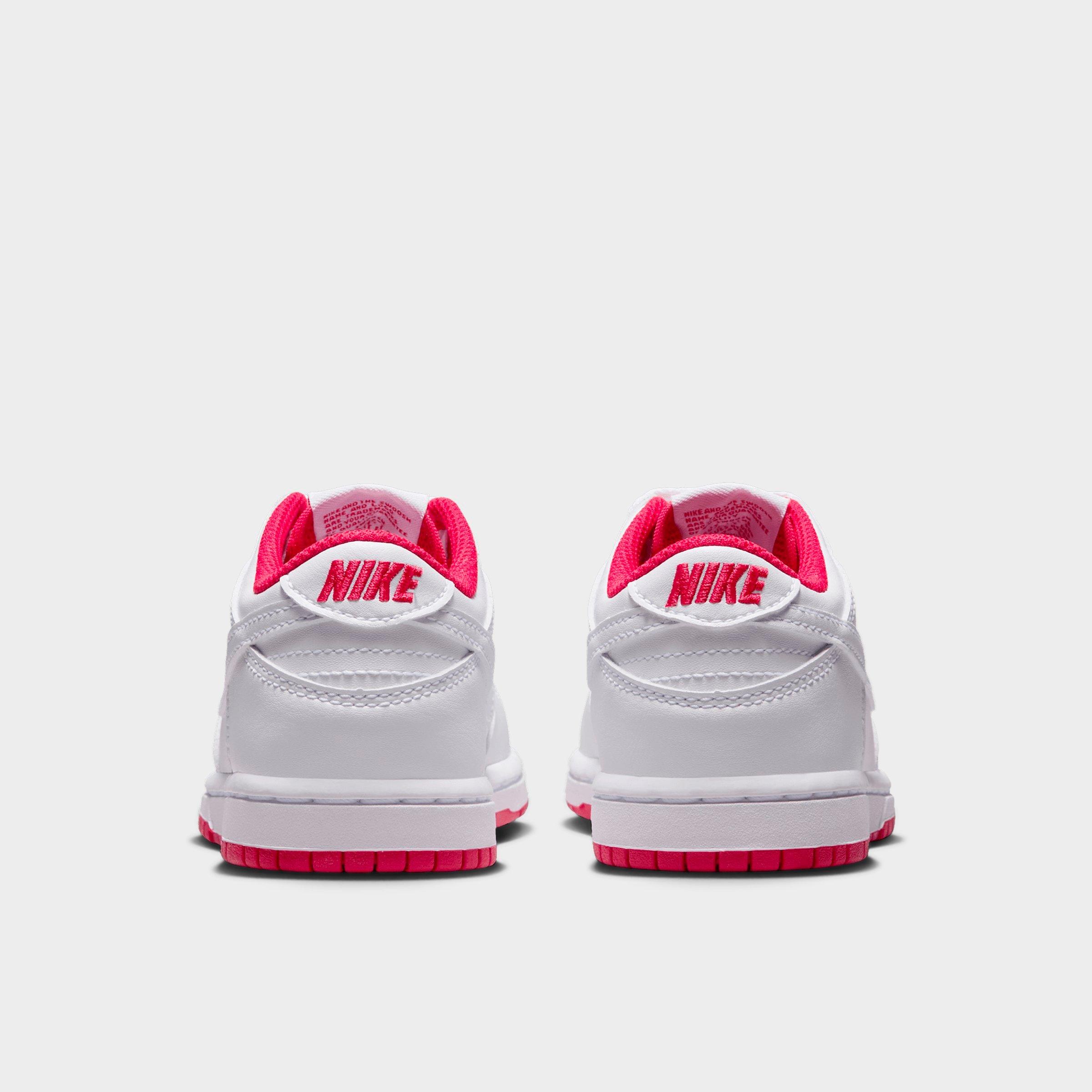 Little Kids' Nithtke Dunk Low Casual Shoes - Part 1 - White/University Red/White - Back view