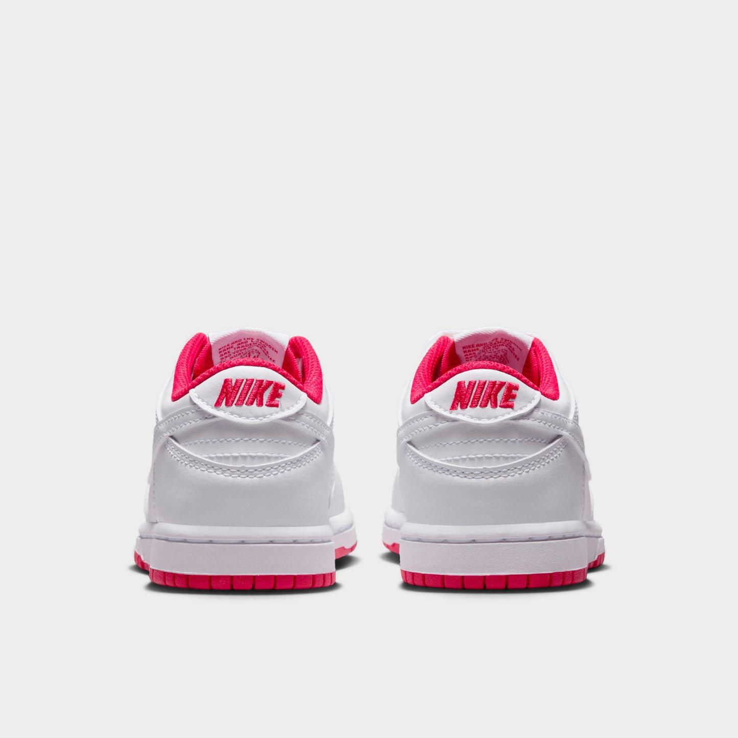 Little Kids' Nithtke Dunk Low Casual Shoes - Part 1 - White/University Red/White - Back view