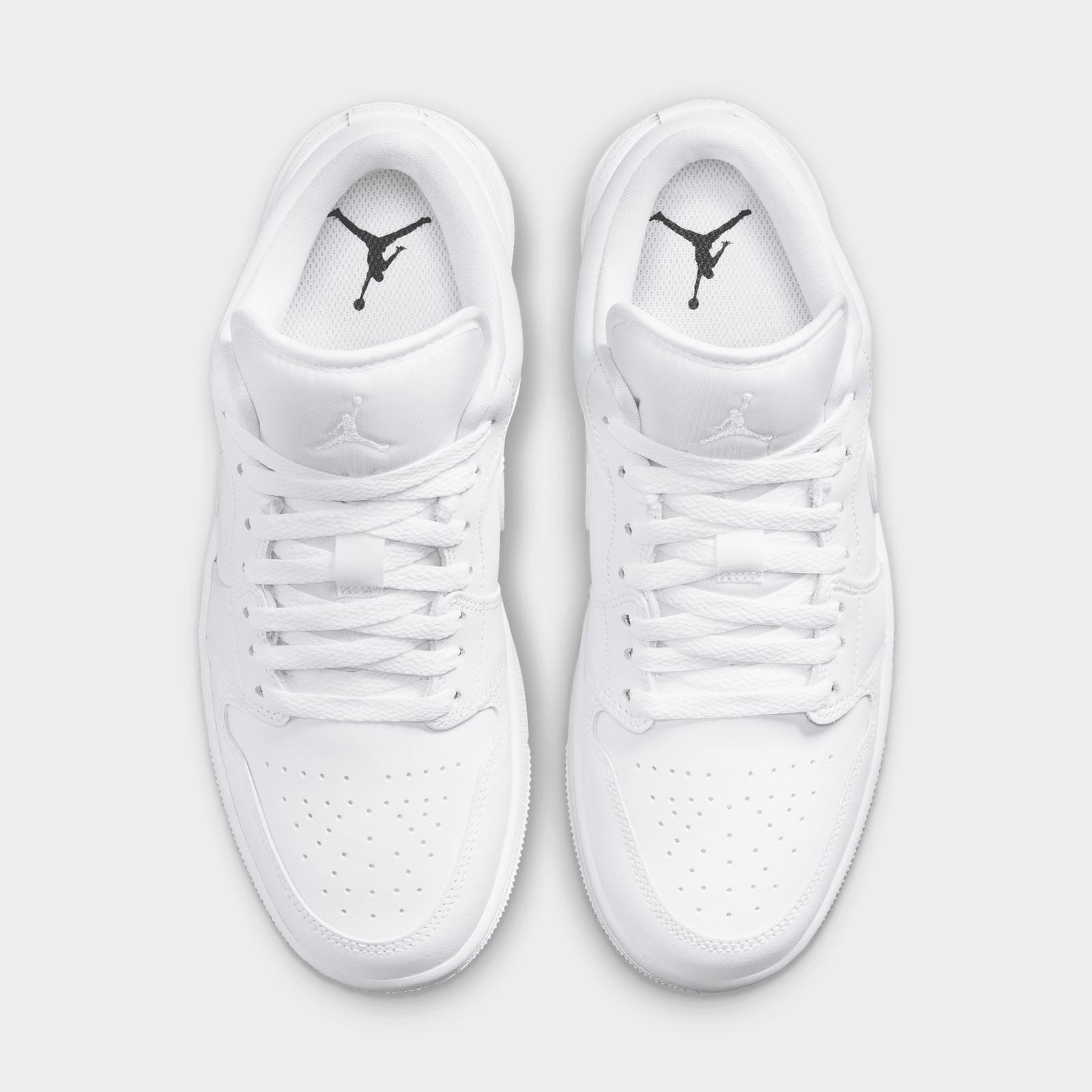 Women's Air Jordan 1 Low SE Casual Shoes - White/White/White - Left shoe facing left. Outside of the shoe. - view 5