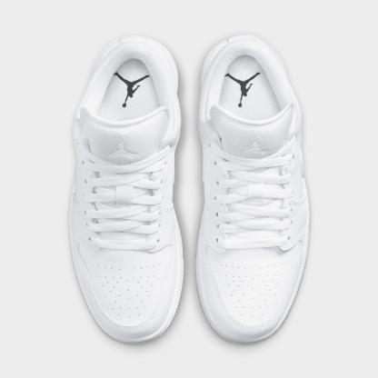 Women's Air Jordan 1 Low SE Casual Shoes - White/White/White - Left shoe facing left. Outside of the shoe. - view 5