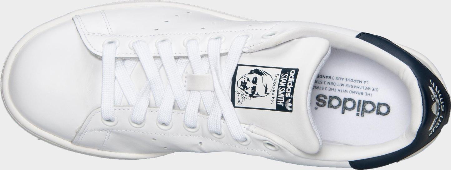 Men's adidas Originals Stan Smith Casual Shoes - Core White/Core White/Dark Blue
