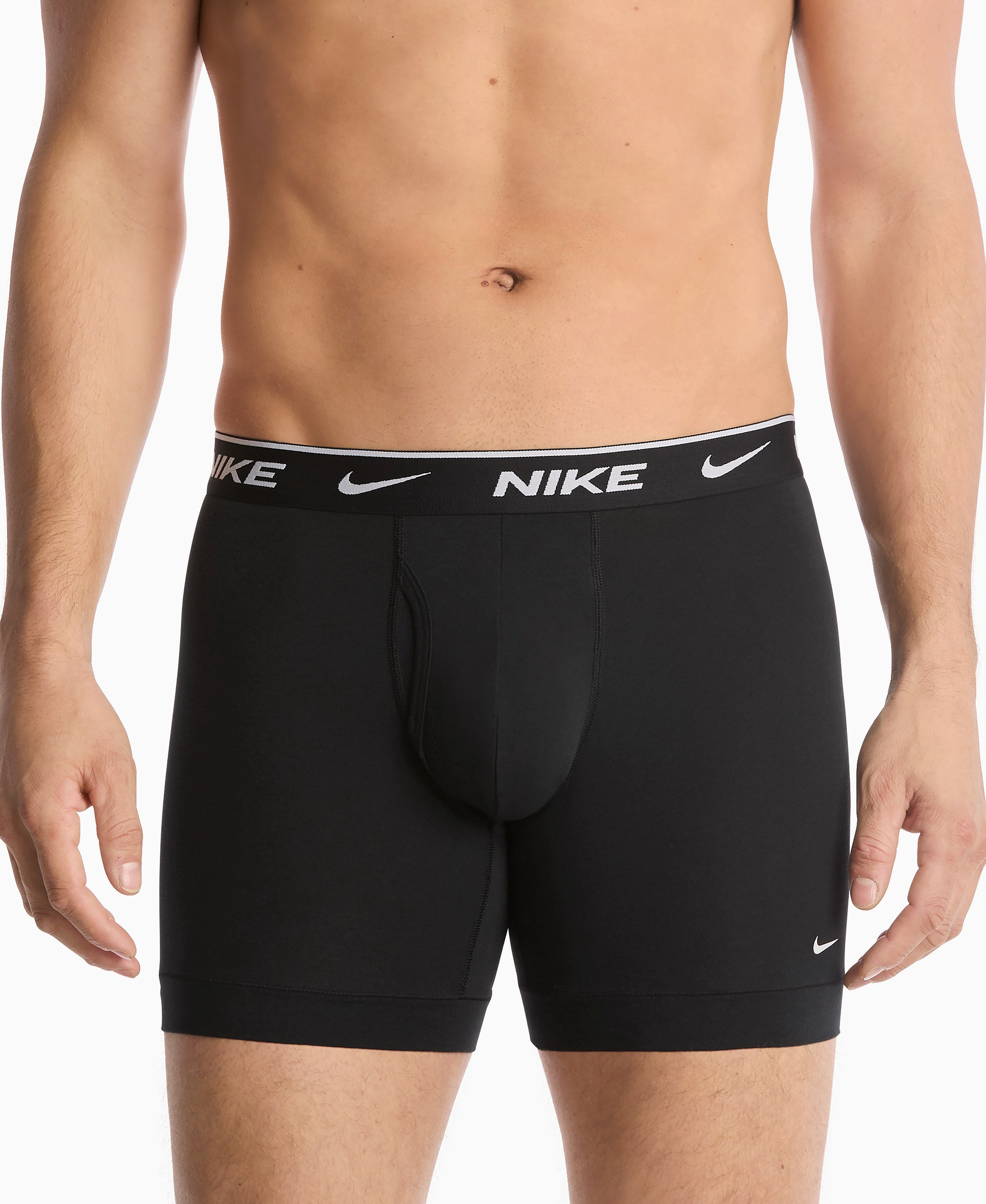 Nike Mens Dri-FIT Essential Cotton Stretch Boxer Briefs, 3-Pack - Black