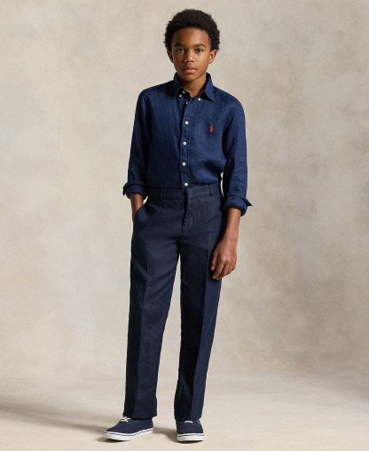 Polo Ralph Lauren Boys' 8-20 Linen Shirt - Newport Navy