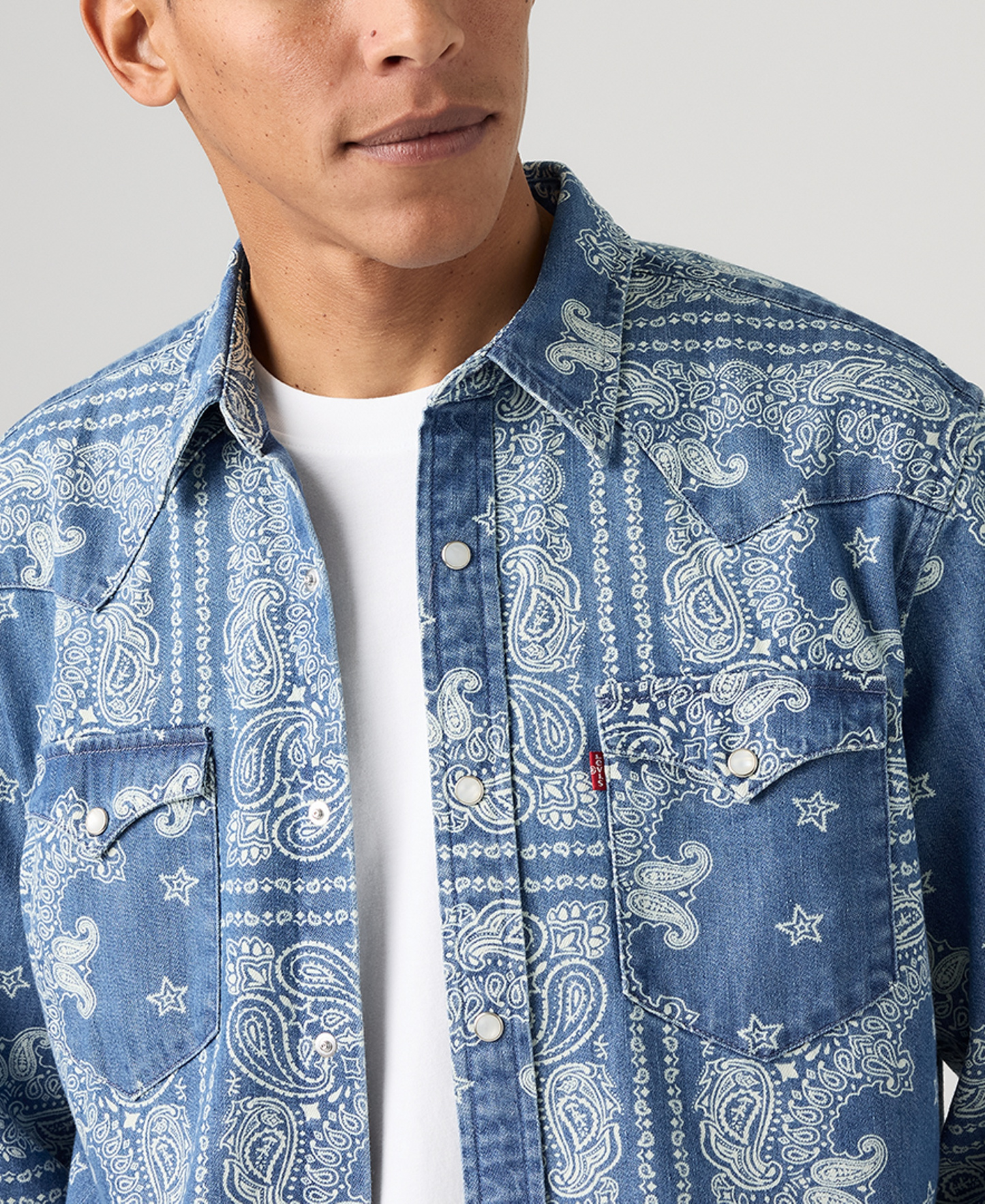 Levi's Men's Classic-Fit Western Shirt - Ensign Blue
