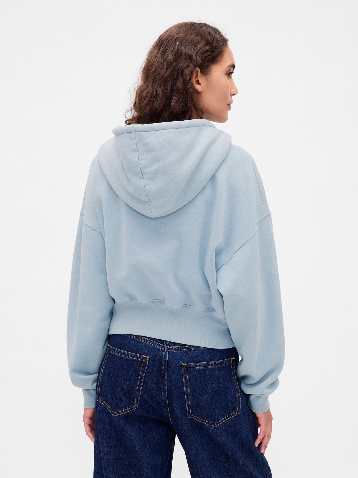 VintageSoft Wedge Zip Hoodie - New england sky blue