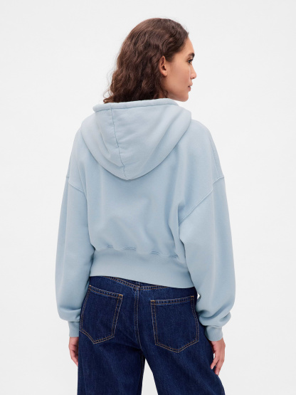 VintageSoft Wedge Zip Hoodie - New england sky blue