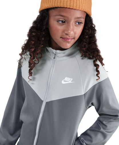Nike Boys' and Girls' 7-20 Sportswear Dri-FIT Long-Sleeve Jacket and Pants, 2-Piece Set - Smoke Gray