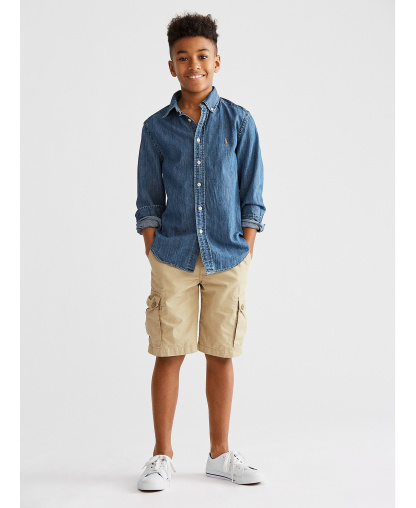 Polo Ralph Lauren Toddler, Little and Big Boys Cotton Chambray Shirt - Dark Blue