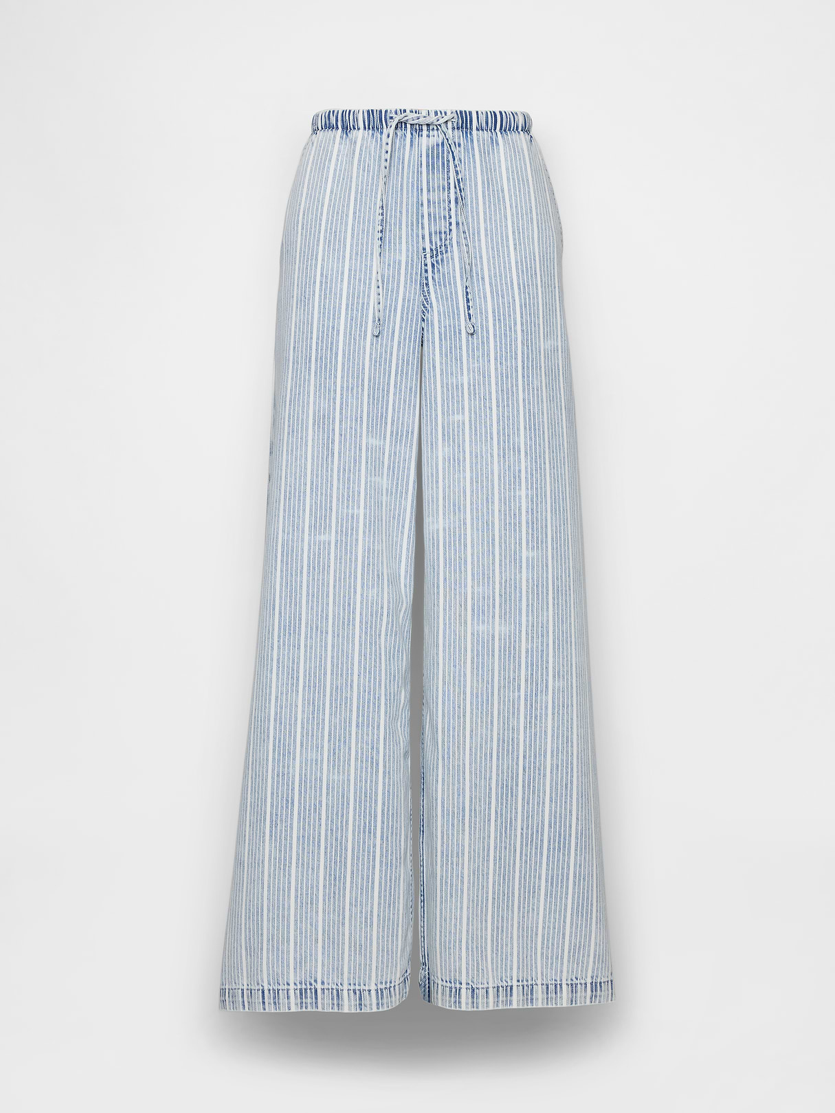Mid Rise UltraSoft Easy Baggy Jeans - Light indigo varsity stripe