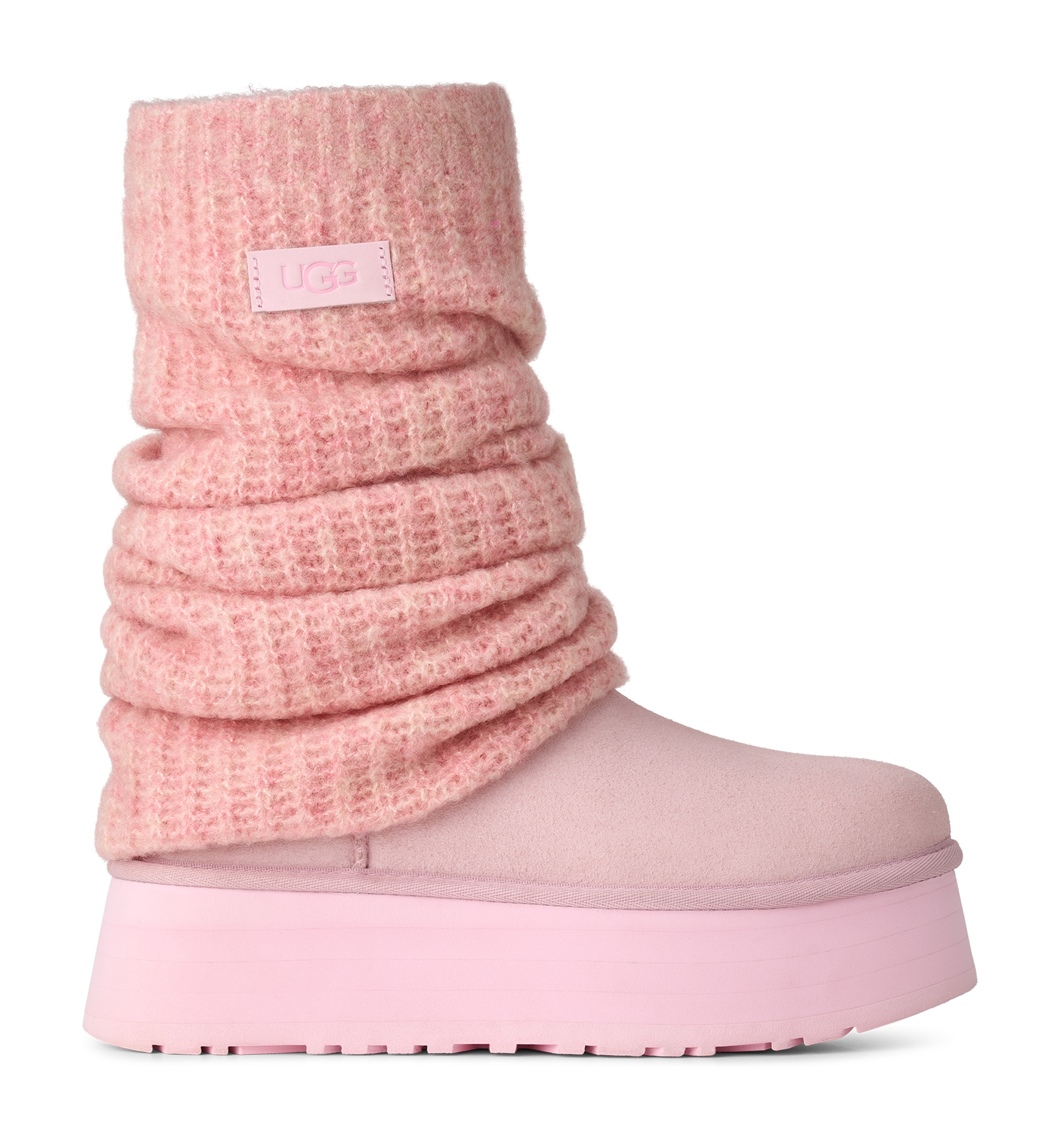 UGG® Women's Classic Mini Dipper Removable Knit Leg Warmer Suede Boots - Ribbon Candy