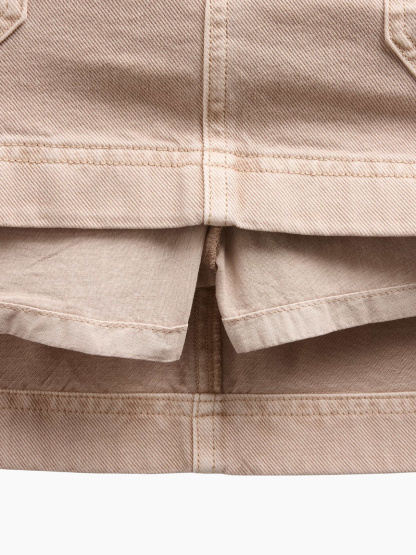 High Rise Mini Utility Skort - Wicker tan