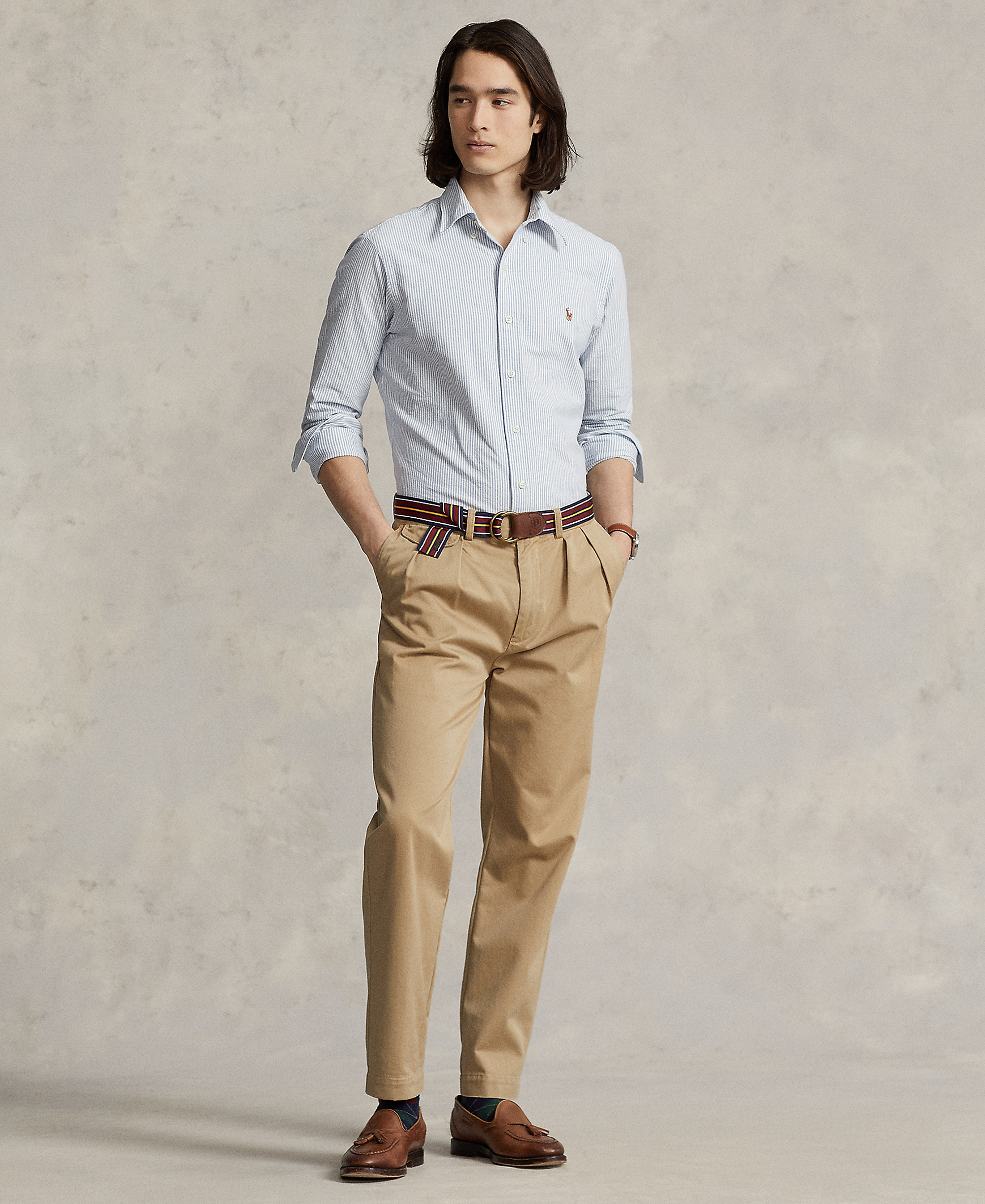 Polo Ralph Lauren Men's Custom Fit Oxford Shirt - Blu/wht